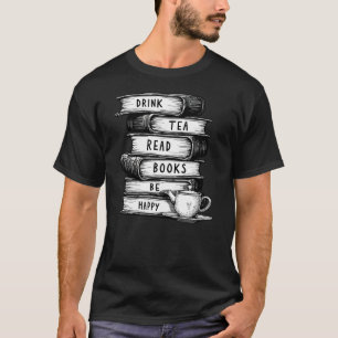 Trinken Sie Tee lesen Bücher glücklich sein