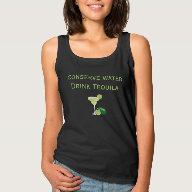 Trinken Sie Wasser Tequila Margarita Tank Top (Vorderseite)