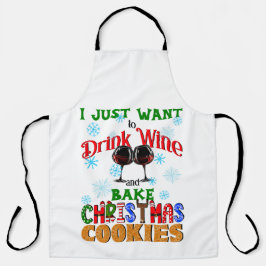 Trinken Sie Wein backen Weihnachtskekse, Funny Xma Schürze
