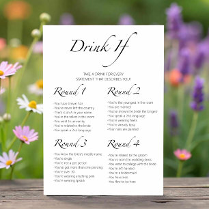 Trinken Sie, wenn Bachelorette Minimalistische Spi Einladung