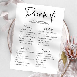 Trinken Sie, wenn Bachelorette-Spiel Minimalistisc Einladung