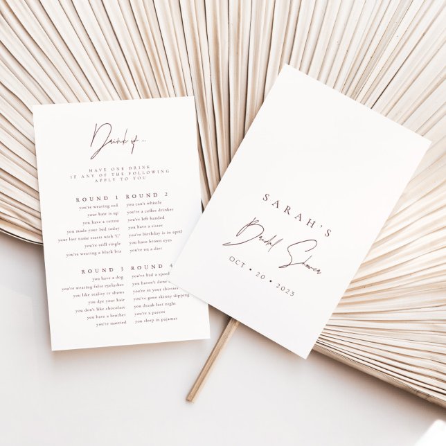 Trinken Sie, wenn | Blush Pink Burgund Brautparty  (Von Creator hochgeladen)