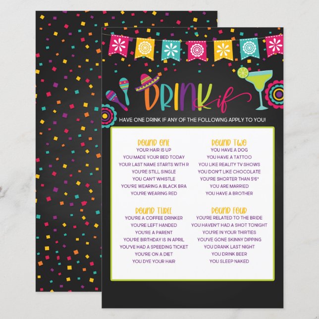 Trinken Sie, wenn Sie spielen - Fiesta (Vorne/Hinten)