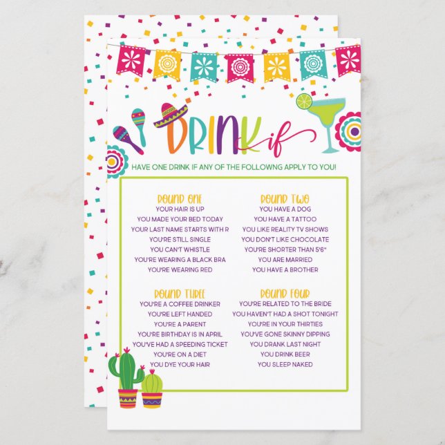 Trinken Sie, wenn Spiel - Fiesta WH (Vorne/Hinten)