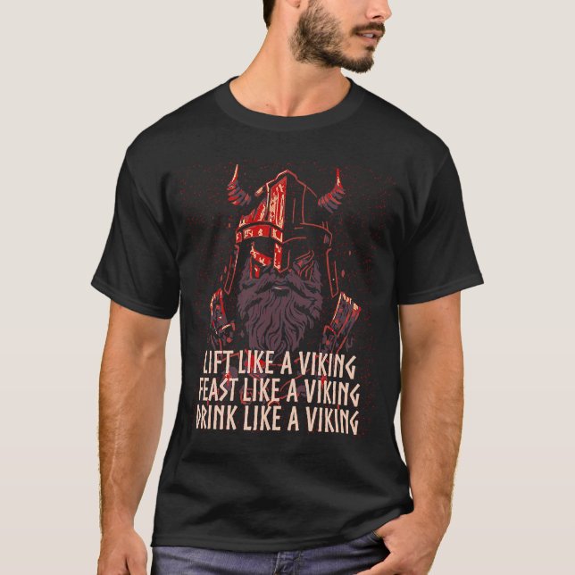 Trinken Sie wie ein Spaß trinken Drinker Norse T-Shirt (Vorderseite)