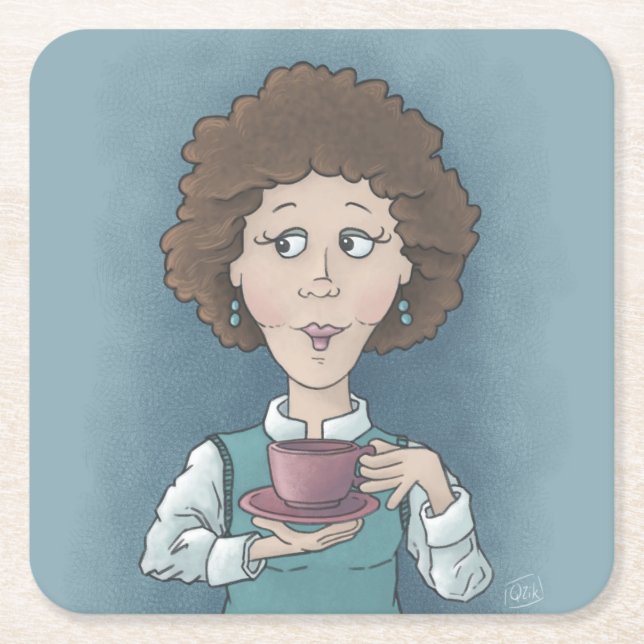 Trinken Tea Square Paper Untersetzer (Vorderseite)