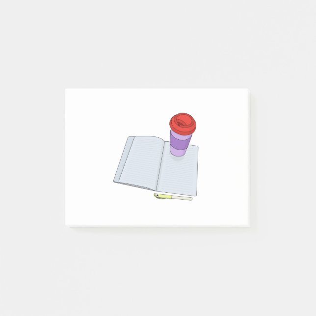 Trinken und Schreiben Post-it Klebezettel (Vorderseite)