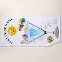 Trinken und tauchen Sie kein Strandtuch