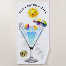 Trinken und tauchen Sie kein Strandtuch