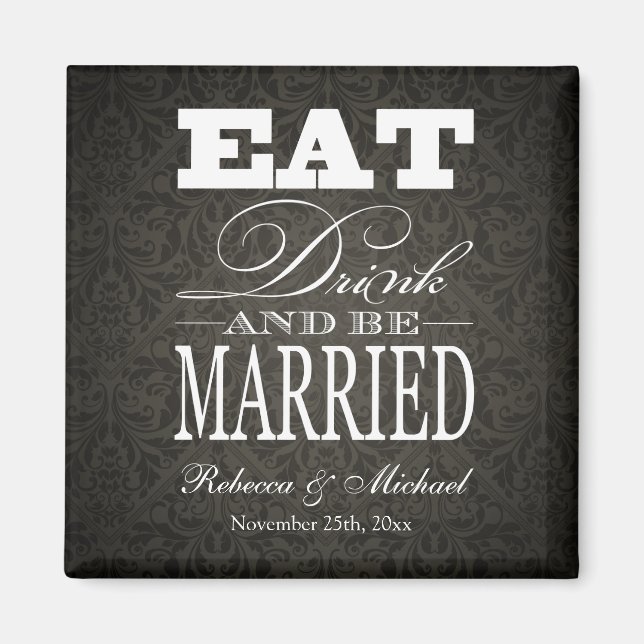 Trinken und Verheiratet sein - Save the Date Magnet (Vorne)