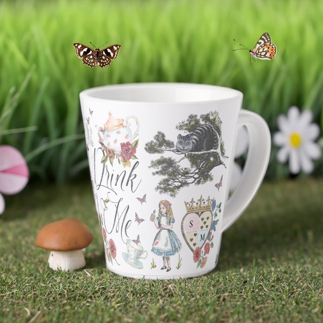 Trinken | Vintages Alice im Wunderland Tee Party Milchtasse (Drink Me | Vintage Alice In Wonderland Tea Party Latte Mug)