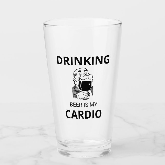 Trinken von Bier ist mein Cardio-Glas-Cup Glas (Vorderseite)
