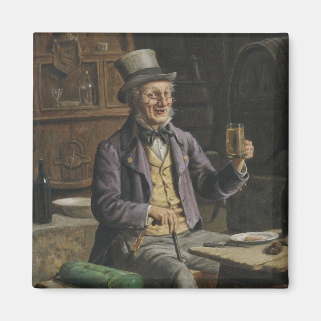 Trinken von Bier-Malerei Magnet (Vorne)