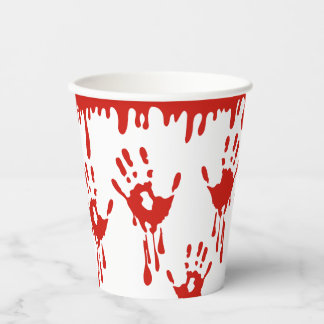 Trinken von Blut und Handdrucken Halloween Pappbecher