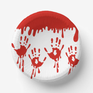Trinken von Blut und Handdrucken Halloween Pappteller
