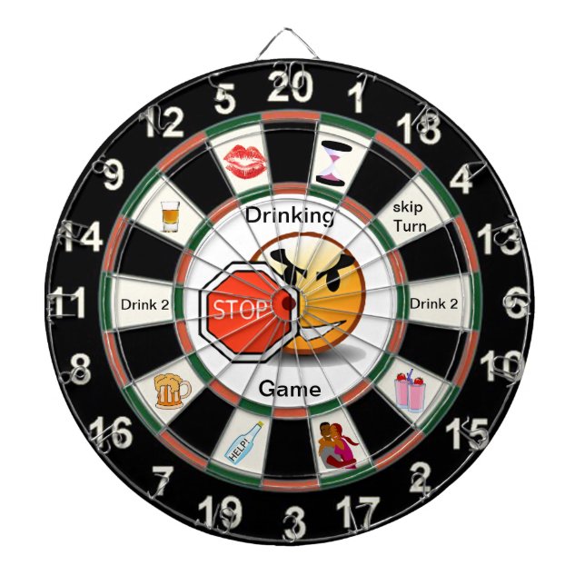 Trinken von Dart Board Spiel mit Freude Dartscheibe (vorne)