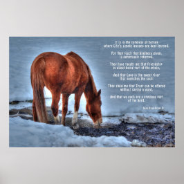 Trinken von Red Dun Ranch Horse & Equine Gedicht Poster
