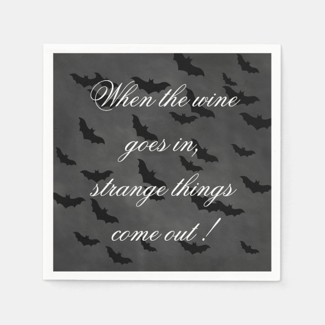 Trinken von Wein Halloween Napkin Serviette (Vorderseite)