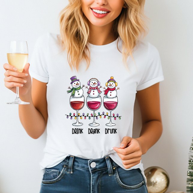 Trinken Wein Weihnachten Frauen T - Shirt (Von Creator hochgeladen)