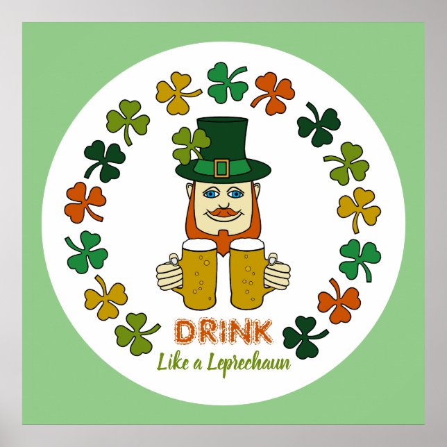 Trinken wie ein Leprechaun Poster (Vorne)