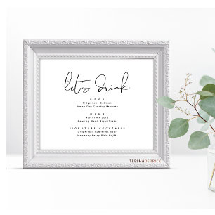 Trinken wir, Bar für Hochzeitsfeier Poster