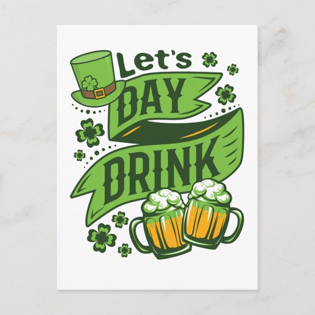 Trinken wir den St. Patricks Day trinken Postkarte (Vorderseite)