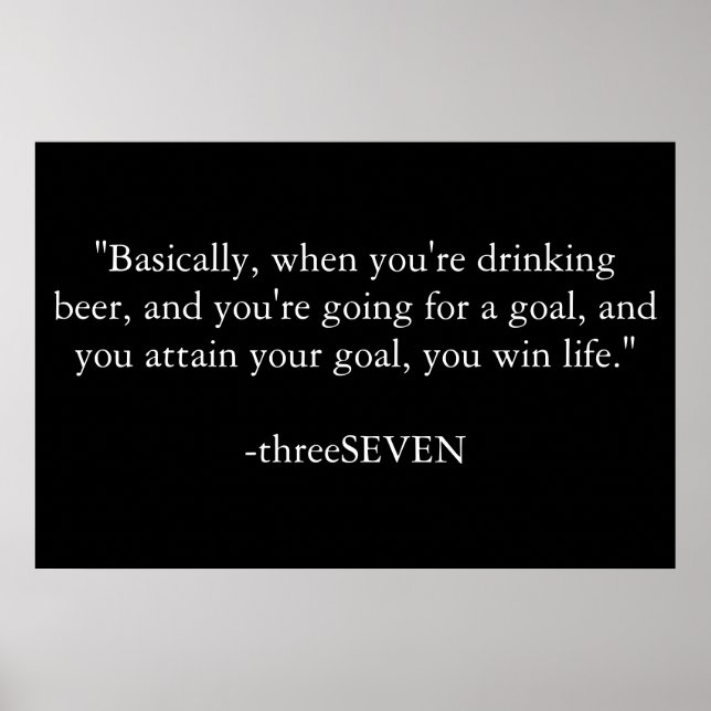 Trinken zum Leben gewinnen Poster (Vorne)