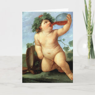 Trinkende Bacchus-Gruß-Karte Karte