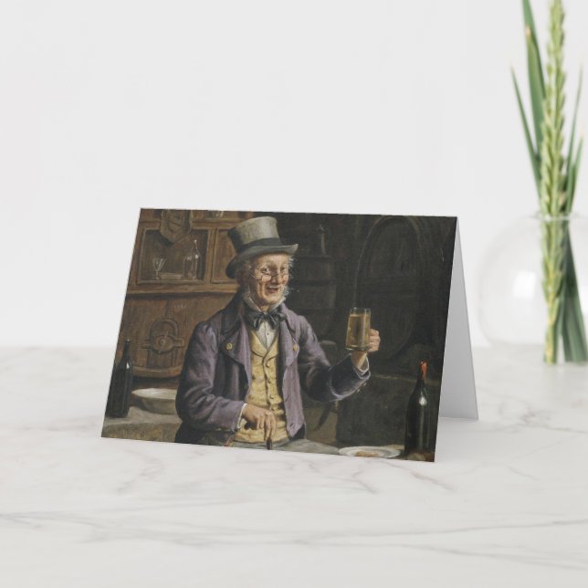 Trinkende Bier-Malerei Karte (Vorderseite)