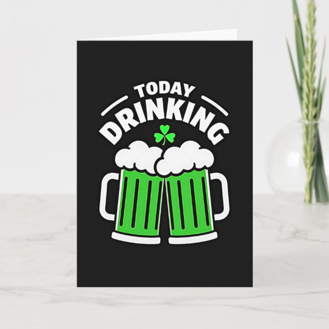 Trinkende Bier-Shamrock-Spaß-Karte Karte (Vorderseite)