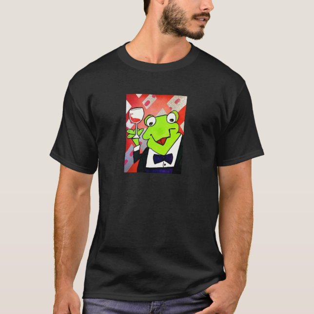 Trinkende Frosch-Untersetzer T-Shirt (Vorderseite)