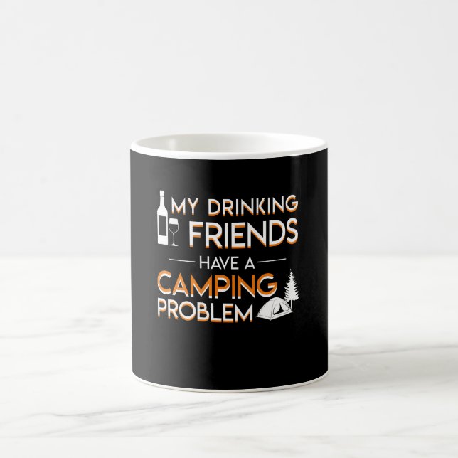 Trinkender Freund-Campings-Problem-Liebhaber Kaffeetasse (Mittel)