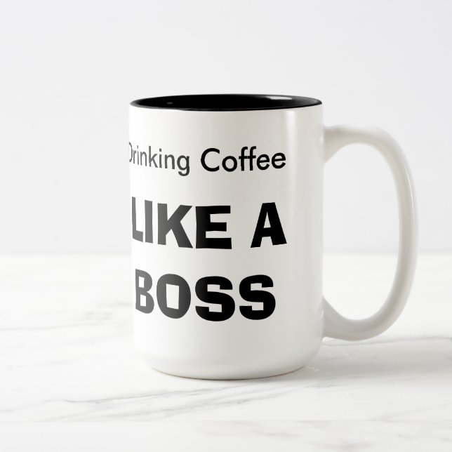 Trinkender Kaffee MÖGEN einen CHEF Zweifarbige Tasse (Rechts)