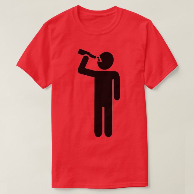 Trinkender Mann T-Shirt (Design vorne)