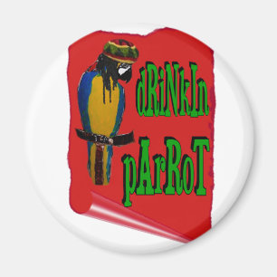 Trinkender Papagei Magnet