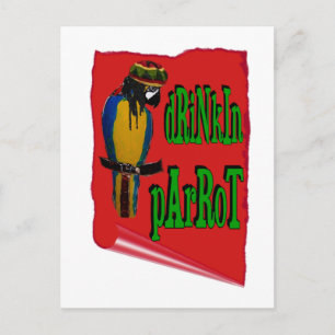 Trinkender Papagei Postkarte