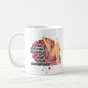 Trinkender Retro-Hausfrauenhumor Kaffeetasse