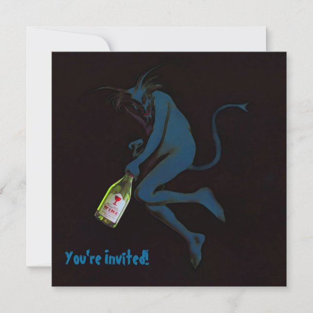 Trinkender Teufel ~ Einladungen / RSVP (Vorderseite)