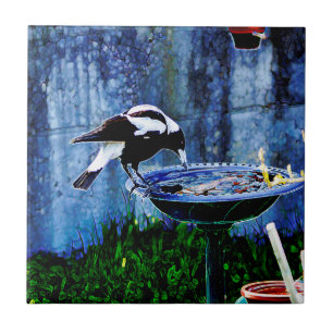 Trinkender Vogel Fliese