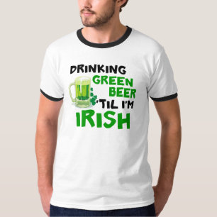 Trinkendes grünes Bier 'bis ich Iren 1 bin T-Shirt