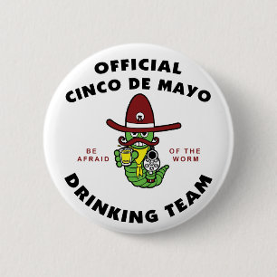 Trinkendes Team Cinco Des Mayo Button