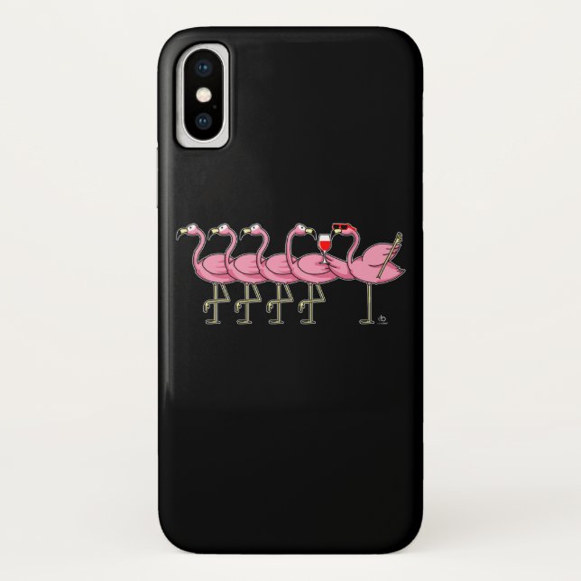Trinkendes Weingeschenk des Flamingos Case-Mate iPhone Hülle (Rückseite)
