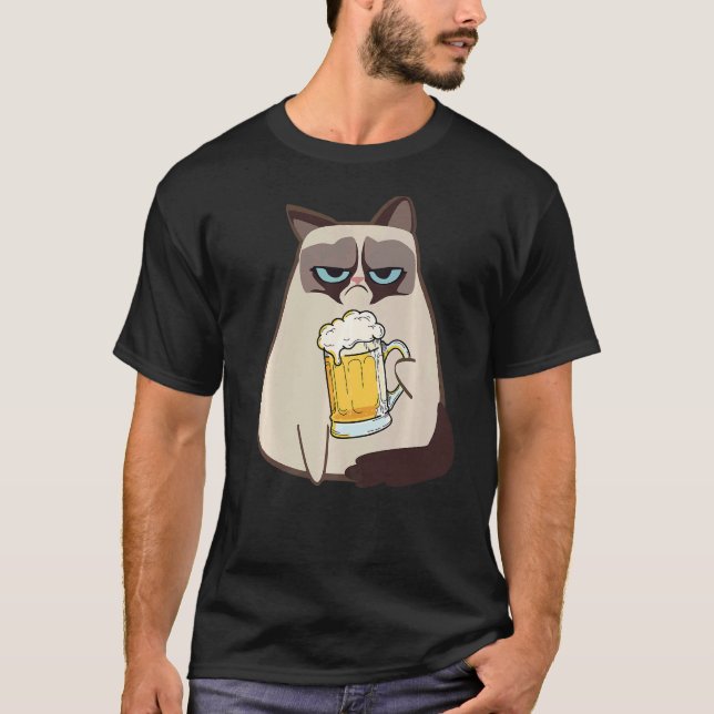 Trinker 365 Bier Katze Stil T-Shirt (Vorderseite)