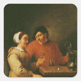 Trinker Quadratischer Aufkleber