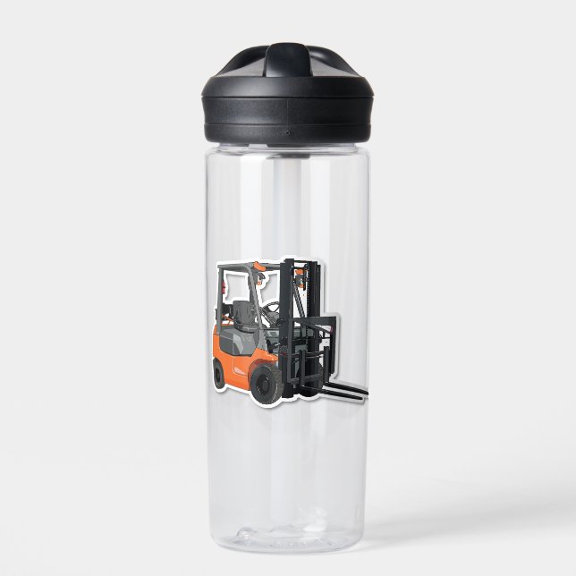 Trinkflasche (591 ml) mit Gabelstapler-Design (Vorderseite)