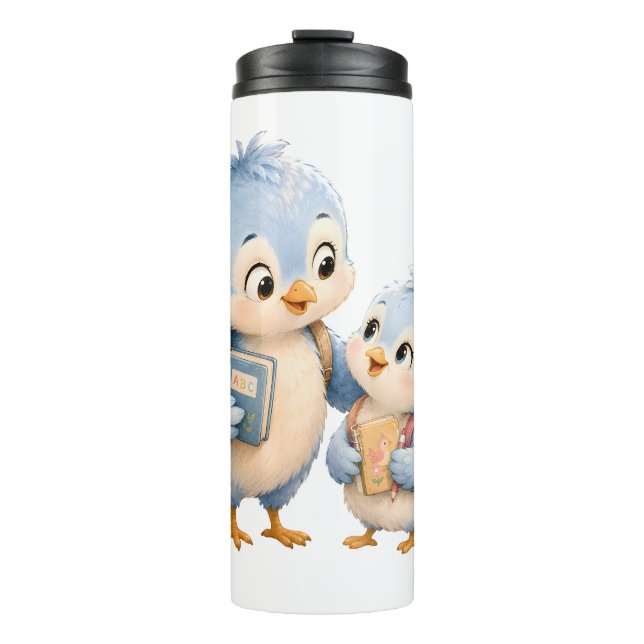 Trinkflasche Little Blue Birds Thermosbecher (Vorderseite)