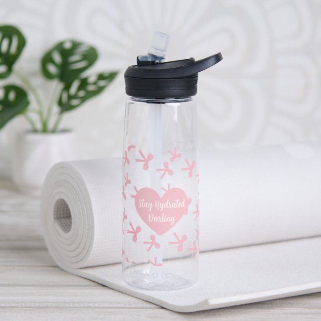 Trinkflasche mit rosa Schleife (Yoga (gedreht))
