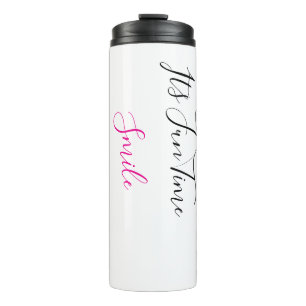 Trinkflasche Spaß Zeit Lächeln Kunst Design   Thermosbecher