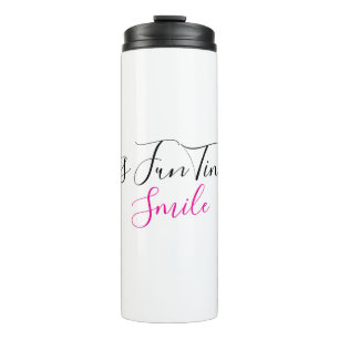 Trinkflasche Spaß Zeit Lächeln Kunst Design Thermosbecher