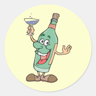 Trinkflasche - Wortspiel Runder Aufkleber
